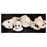 FR - Vintage Mann Monkey Sugar Bowl and Figurine Set