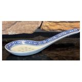 FR - Chinese Blue and White Rice Grain Porcelain Bowls and Spoons Set