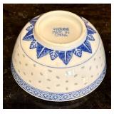 FR - Chinese Blue and White Rice Grain Porcelain Bowls and Spoons Set