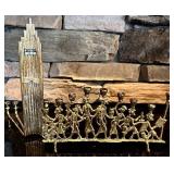 FR - Set of 2 Vintage Menorahs - Karshi Silver Plated Jerusalem and Brass Klezmer Band