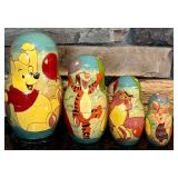 FR  - Set of 4 Winnie the Pooh Russian Nesting Dolls