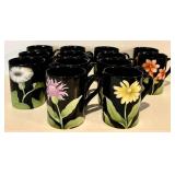 FR - Fitz and Floyd Fleurs de Minuit Floral Dinnerware Set - 15 Plates and 13 Mugs