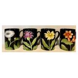 FR - Fitz and Floyd Fleurs de Minuit Floral Dinnerware Set - 15 Plates and 13 Mugs