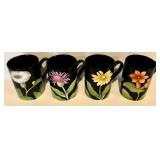 FR - Fitz and Floyd Fleurs de Minuit Floral Dinnerware Set - 15 Plates and 13 Mugs