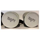 FR - Fitz and Floyd Fleurs de Minuit Floral Dinnerware Set - 15 Plates and 13 Mugs