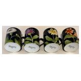 FR - Fitz and Floyd Fleurs de Minuit Floral Dinnerware Set - 15 Plates and 13 Mugs