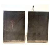 FR - Vintage Pair of Dog Theme Bookends - JLM 1997 Metal and White Resin Set