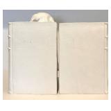 FR - Vintage Pair of Dog Theme Bookends - JLM 1997 Metal and White Resin Set