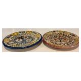 FR - Set of 6 Cruz Family Spanish Hand Painted 6-Inch Pottery Plates