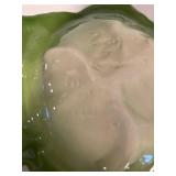 FR - (8) Vintage Ceramic Green Lettuce/Cabbage Plate with Yellow Ribbon - Lettuce ware Cabbage Ware