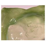 FR - (8) Vintage Ceramic Green Lettuce/Cabbage Plate with Yellow Ribbon - Lettuce ware Cabbage Ware