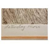 FR - Framed Vintage Etching Print Saturday Morning by Si Raymond