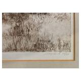 FR - Framed Vintage Etching Print Saturday Morning by Si Raymond