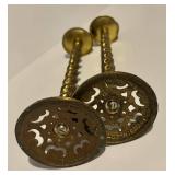 FR - Collection of 3 Pairs and 1 Brass Candlestick, Includes Israeli Piece