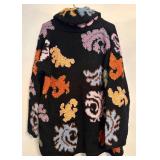 FR - Roberta Frost Hand Knitted Wool Cardigan OS Abstract Pattern
