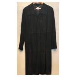 SR - Marina Rinaldi Long Black Suede Jacket Size 25 Made in Spain
