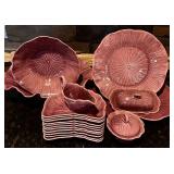 SR - Vintage 16-Piece Lotus Pattern Ceramic Kitchenware Set with Serving Bowls and Dishes