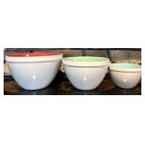 FR - Set of 3 Martha Stewart Nesting Mixing Bowls Red Green Blue