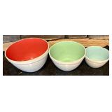 FR - Set of 3 Martha Stewart Nesting Mixing Bowls Red Green Blue