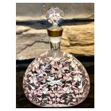 LR - Murano Fetri 003 Hand-Painted Glass Decanter with Floral Design and Dog Motif