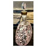 LR - Murano Fetri 003 Hand-Painted Glass Decanter with Floral Design and Dog Motif