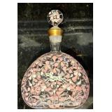 LR - Murano Fetri 003 Hand-Painted Glass Decanter with Floral Design and Dog Motif