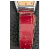 Vintage Ingersoll Mickey Mouse Watch - Vintage, Red Leather Band