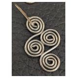 Sterling Silver Earrings - Square Spiral & Spiral Coil (Two Pairs) Unmarked
