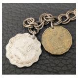 Vintage Israeli Coin Bracelet - 7-Inch Length, 10 Prutah Charms