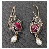 Sterling Silver Earrings Lot - 2 Marked Sterling