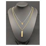 Star of David Necklace Set - Gold-filled & Sterling Silver, 27" Chain