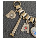 Sterling Memory Heart Charm Bracelet - 6.5-Inch Long - Vintage with 4 Sterling Charms