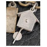 Sterling Memory Heart Charm Bracelet - 6.5-Inch Long - Vintage with 4 Sterling Charms