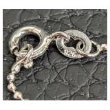 Sterling Silver Letter S Necklace - Crystal-Studded Pendant, 16-inch Chain