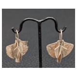 Sterling Silver Earrings & Bracelet Set - Hammered Panels with Cabochons