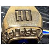 China and Glass United Signet 10K Ring - 22.33 g - Blue Glass Cabochon (Center Stone Missing)