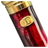 Vintage UnoAErre18K Gold Bracelet - Red Enamel Inlay Italian Bracelet