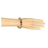 Vintage UnoAErre18K Gold Bracelet - Red Enamel Inlay Italian Bracelet