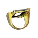 14K Gold Ring - Onyx with Diamond Accents