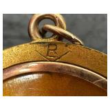 Antique Victorian Lion Head Locket With Green Center Stone