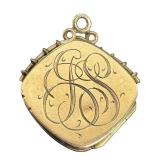 Antique Victorian Locket - Monogrammed, W&H Co. Mark