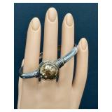 Greek Stefana Gamou 14k Gold and Sterling Ball Bracelet