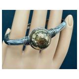 Greek Stefana Gamou 14k Gold and Sterling Ball Bracelet