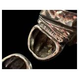 Sterling Silver Beaded Disk Bracelet with Gold-Tone End Caps