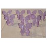 LR - Polka Dot Glass Platter with Acrylic Flowers & Napkin Rings Centerpiece Set