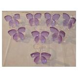 LR - Polka Dot Glass Platter with Acrylic Flowers & Napkin Rings Centerpiece Set