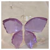 LR - Polka Dot Glass Platter with Acrylic Flowers & Napkin Rings Centerpiece Set