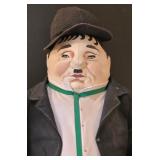 LR - Laurel & Hardy Ventriloquist Dummies with Benches - Vintage Display Set