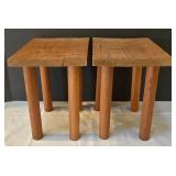 LR - Laurel & Hardy Ventriloquist Dummies with Benches - Vintage Display Set