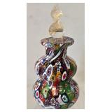 LR - Murano Millefiori Glass Perfume Bottle with Stopper